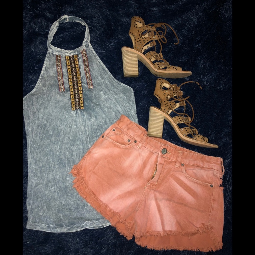 Gray halter top